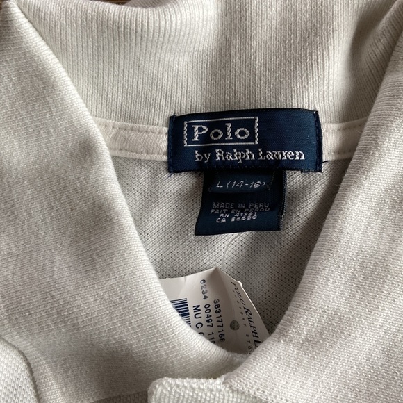 Polo Ralph Lauren Boys Polo Mesh Blue - white green orange Size 14-16 NWT - Picture 2 of 5